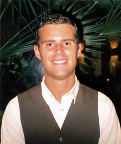 Romain Lançon, waiter, Restaurant 'B', Hotel Byblos, St Tropez, France